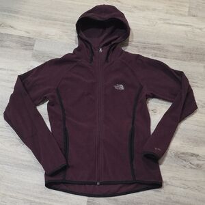 ☃️❄️☃️The Northface Burgundy Zip Hooded Fleece Womens XS TKA 100